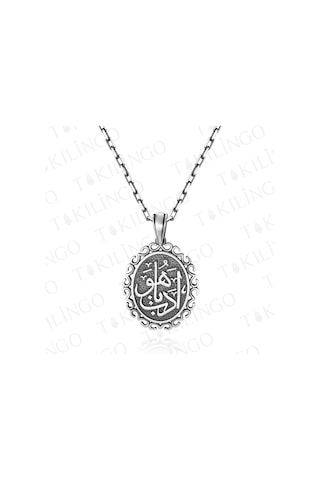 Takılingo 925 Ayar Gümüş Edep Ya Hu Model Erkek Kolye Gümüş