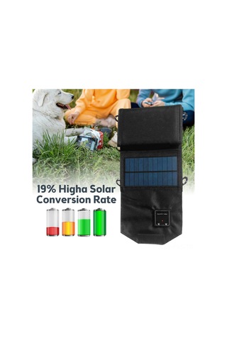 Hfambition Siyah 12w 5v Çift Usb Güneş Enerjisi Çevirici - Ip6 Su Geçirmez, Taşınabilir, 2 Kalkanlı, Polikristal Güneş Paneli