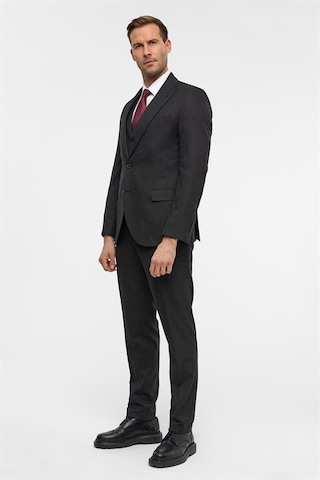 Süvari Gri Slim Sivri Yaka 6 Drop Yelekli Takım Elbise Tk1001100182-s05 Gri