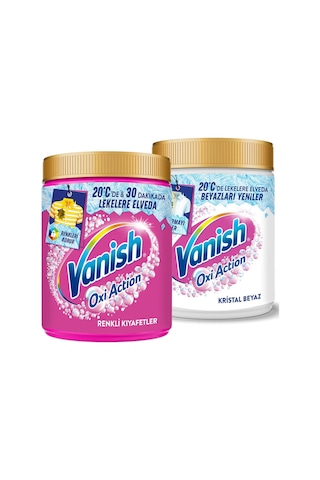 Vanish Kosla Multipower Toz Leke Çıkarıcı Deterjan Güçlendirici Pembe 970 G + Beyaz 970 G