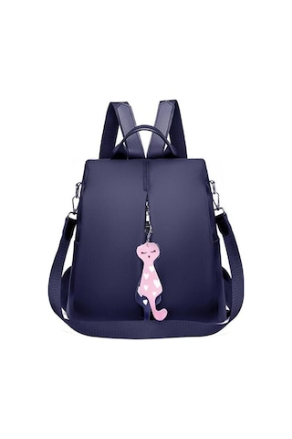 Oxford Sırt Çantası Genç Kızlar İçin Okul Çantaları Düz Siyah Sırt Çantası Kadın Gençlik Günlük Sırt Çantası Mochila Karikatür Kedi Kolye Dark Blue Koyu Mavi