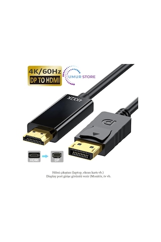 Hdmı To Displayport Çevirici Kablo 1.8 Metre Hdmı Kablo To Display Port Dp 4k Hdr