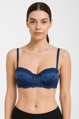 Loya Kadın Lacivert Fiori Dolgulu Straplez Sütyen Lacivert
