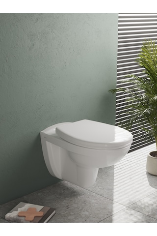 VitrA S20 Round 109-003-909 Universal Klozet Kapağı, Yavaş Kapanır, Kolay Çıkabilir, Beyaz