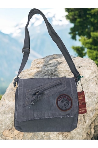 Vintage Küçük Salaş Unisex Günlük Çapraz Postacı Çantası S Boy 26x20cm GRİ