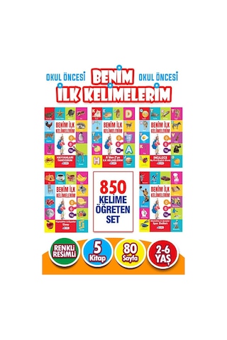 12 - 36 Ay İlk Kelimelerim Seti 850 Kelime Öğreten 5 Kitap