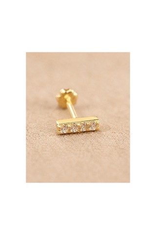 14 Ayar Altın Taşlı Çubuk Model Tragus Piercing Küpe Diğer