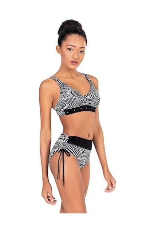 Endeep Kadın Zebra Desenli Yüksek Bel Toparlayıcı Bikini Takımı