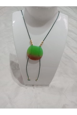 Deri İpli Yeşil Kolye Yeşil