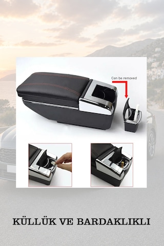 Chevrolet Kalos 2009 Uyumlu Kol Dayama Lüks Tip Küllüklü Bardaklıklı Siyah Renk
