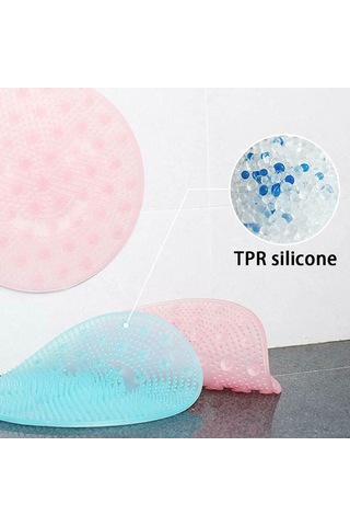 Tenfowee Banyo Masaj Yastığı - Emniyetli Ve Kaymayan Silikon Taban İle Cilt Temizleme Ve Rahatlama Mavi