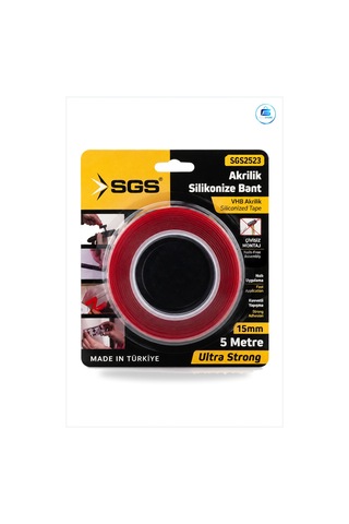 Akrilik Silikonize Çift Taraflı Bant 15 Mm X 5 Yd Yüksek Yapışma Diğer