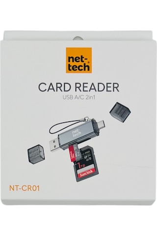 Nettech Nt-cr01 Usb Ve Type-c Sd Kart Okuyucu - Gri Diğer