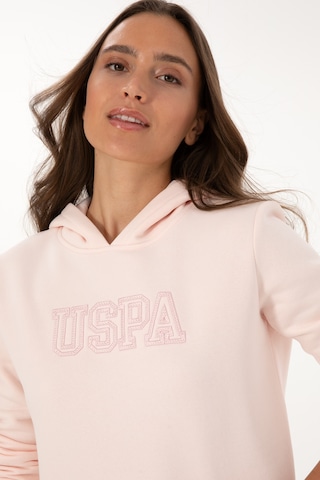 U.S. Polo Assn. Kadın Açık Pembe Şardonlu Kapüşonlu Basic Sweatshirt 50313566-VR078