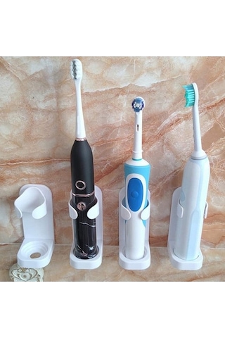 Bloomnest Lebıhmurah Bf1807 Elektrikli Diş Fırçası Tutucu 4'lü, Duvara Monte Banyo Yöneticisi Beyaz