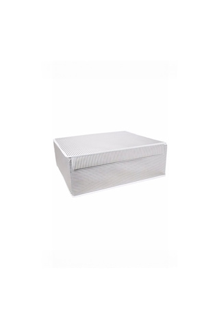 Fullamoda Çizgili Çok Amaçlı 50 X 40 X 19 Cm Baza Hurç 23MZCC7449188654_Gri