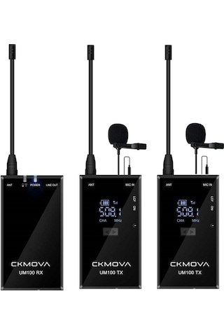 Ckmova Um100 Kit 2 Ultra Kompakt Uhf Kablosuz Yaka Mikrofon Set