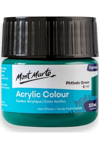 Akrilik Renkli Boya Signature 100ml - Phthalo Green Çok Renkli