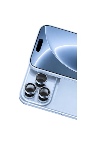 Newface Apple iPhone Uyumlu 18 Pro Raze Metal Kamera Lens - Açık Mavi Çok Renkli