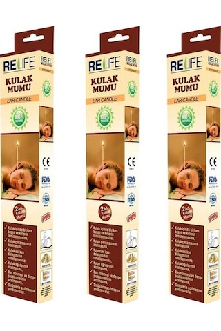 Relife Kulak Temizleme Mumu Çubuğu 3 Kutu 6 Çubuk