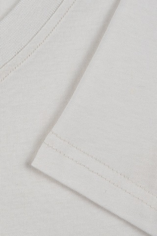 Goffra Kadın Vision V Yaka Premium Kalite Yoğun Dokulu Pamuklu T-shirt Krem W102-r0220-02