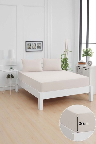 Mirava Premium %100 Pamuk Penye Lastikli Tek Kişilik Çarşaf Takımı 1 Yastık Kılıfı Dahil Açık Gri 100x200cm Açık Gri