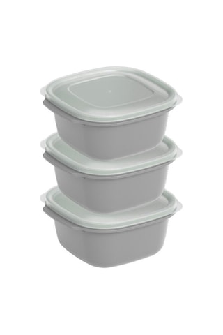 Dünya Dp-31271-999 Easy Keep Kare Saklama Kabı 3'lü Set 550 Ml - Renkli Plastik, Şeffaf Kapaklı- 12'li Paket Diğer