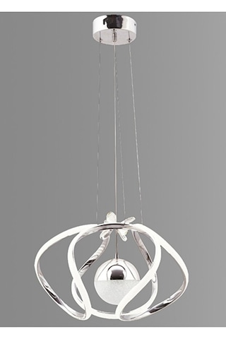 Uzay Ledli 1 Toplu 3 Renk Salon Oturma Yatak Mutfak Odası Avizesi Krom