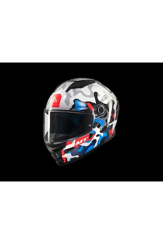 Mt Helmets Mt Stınger Yozu A7 Motosiklet Kaskı Mavi Beyaz