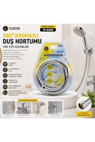 Buradabulabilirsin 150 Cm Metal Duş Hortumu 360 Döner Bbz