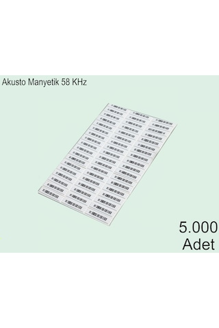 Akusto Manyetik Dr Barkodlu Alarm Etiketi 1 Koli: 5000 Adet