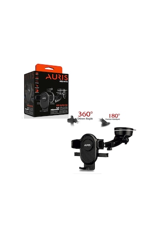 Auris H115 Boy Ayarlı Vantuzlu Araç İçi Telefon Tutucu Siyah