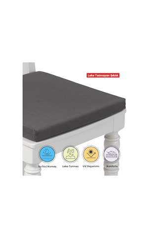 Xpermate 6'lı Sandalye Minderi Su İtici Kumaş 40 x 40 CM Antrasit