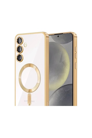 Samsung Galaxy Uyumlu A56 Kross Magneticsafe Kapak - Gold Çok Renkli