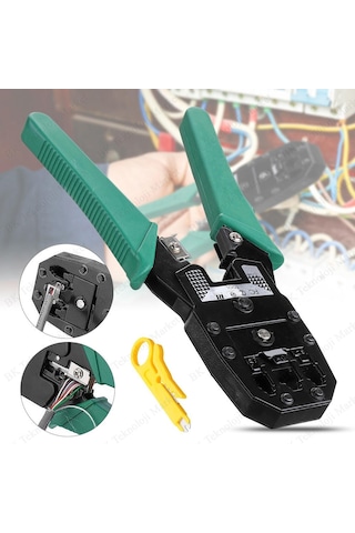 Rj45-Rj11-Rj9 Kablo Sıkma Pensesi + Kablo Soyma Aracı