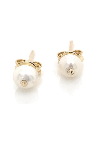 Doğal İnci Çocuk Küpe Gold