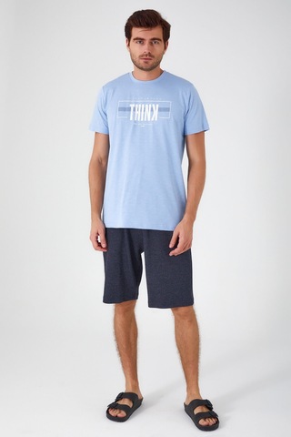 Arnetta Natural Bulut Mavisi Erkek Bermuda Takım 001