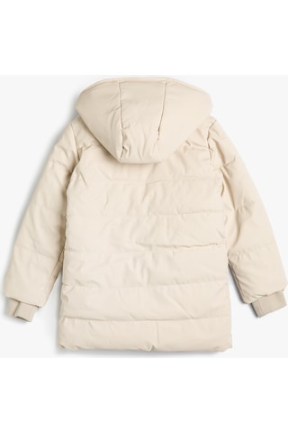 Koton Oversize Şişme Mont Fermuar Kapamalı Manşetleri Lastikli Ekru 4wkg00011aw 4WKG00011AW010 Ekru