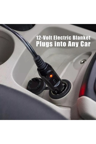 Gajeena 12v Elektrikli Araba Battaniyesi - Fleece Isıtmalı, Güvenlik Zamanlayıcılı, Sabit Sıcaklık, 450g, Gri, Seyahat/kamp İçin