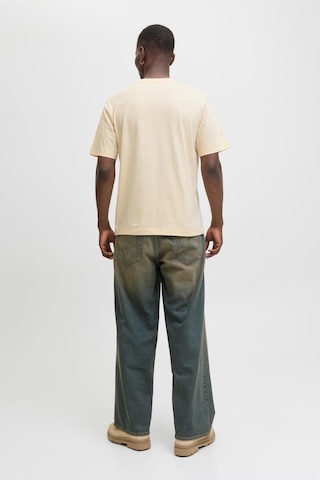 Jack & Jones Erkek Jornorrebro Emb Tee Ss Crew Neck Nakışlı Tişört Krem