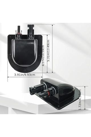 Trendooze Cloud011 Dayanıklı Çift Delikli Abs Fotovoltaik Rv Bağlantı Kutusu Siyah Su Geçirmez Kilitli Mekanizma Siyah