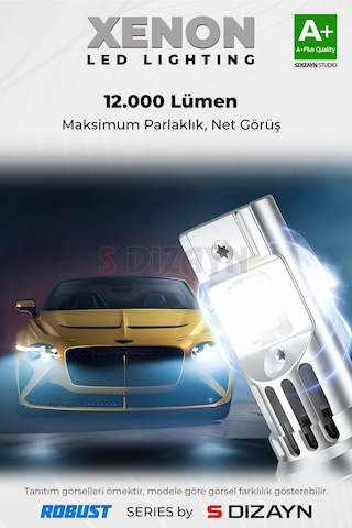 S-dizayn Pro Luminar H3 Led Xenon / 60w / 12000lm / 7000k A+ Kalite