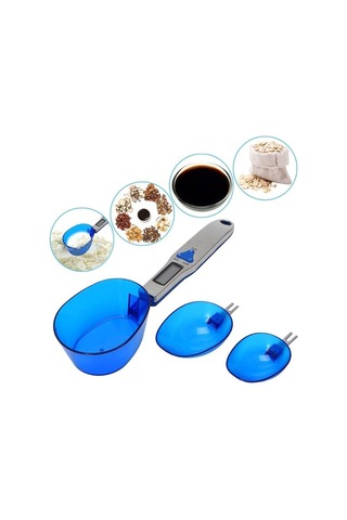 Dancemonkey Yüksek Hassasiyetli Lcd Ekran Dijital Ölçüm Kaşığı 500gr-0.1gr, Küçük Boyutlu Tasarım Gri - Mavi