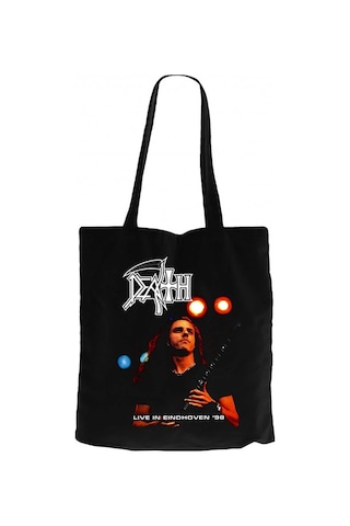 Death Live in Cottbus 98 Siyah Kanvas Bez Çanta Siyah
