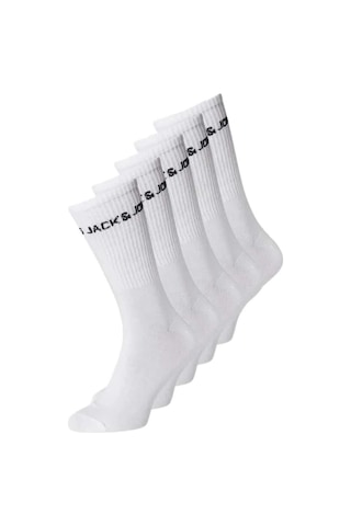 Jack & Jones 12179475 Jacbasic Logo Tennis Sock 5 Pack Noos Beyaz 001