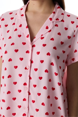 Penti Pembe Cute Hearts Gömlek Şortlu Pijama Takımı