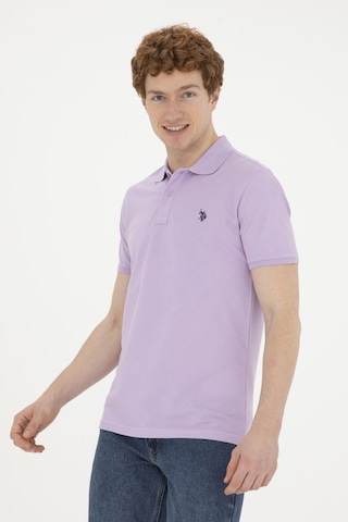 U.S. Polo Assn. Erkek Slim Fit Polo Yaka Lila Basic Tişört 50279573-VR034
