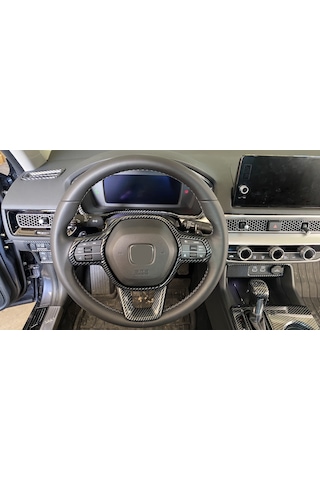 Honda - Cıvıc Fe1 2022+ Uyumlu Dıreksıyon Kaplama 2 Parça- Karbon