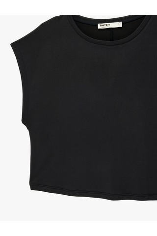 Koton Bisiklet Yaka Modal Karışımlı Kısa Kollu Pijama Üstü Siyah 6slk40051mk Siyah