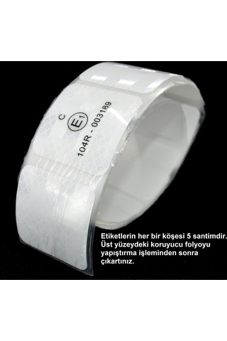 18 Adet 5cmx5cm Kesikli Beyaz Reflektif Bant Etiket